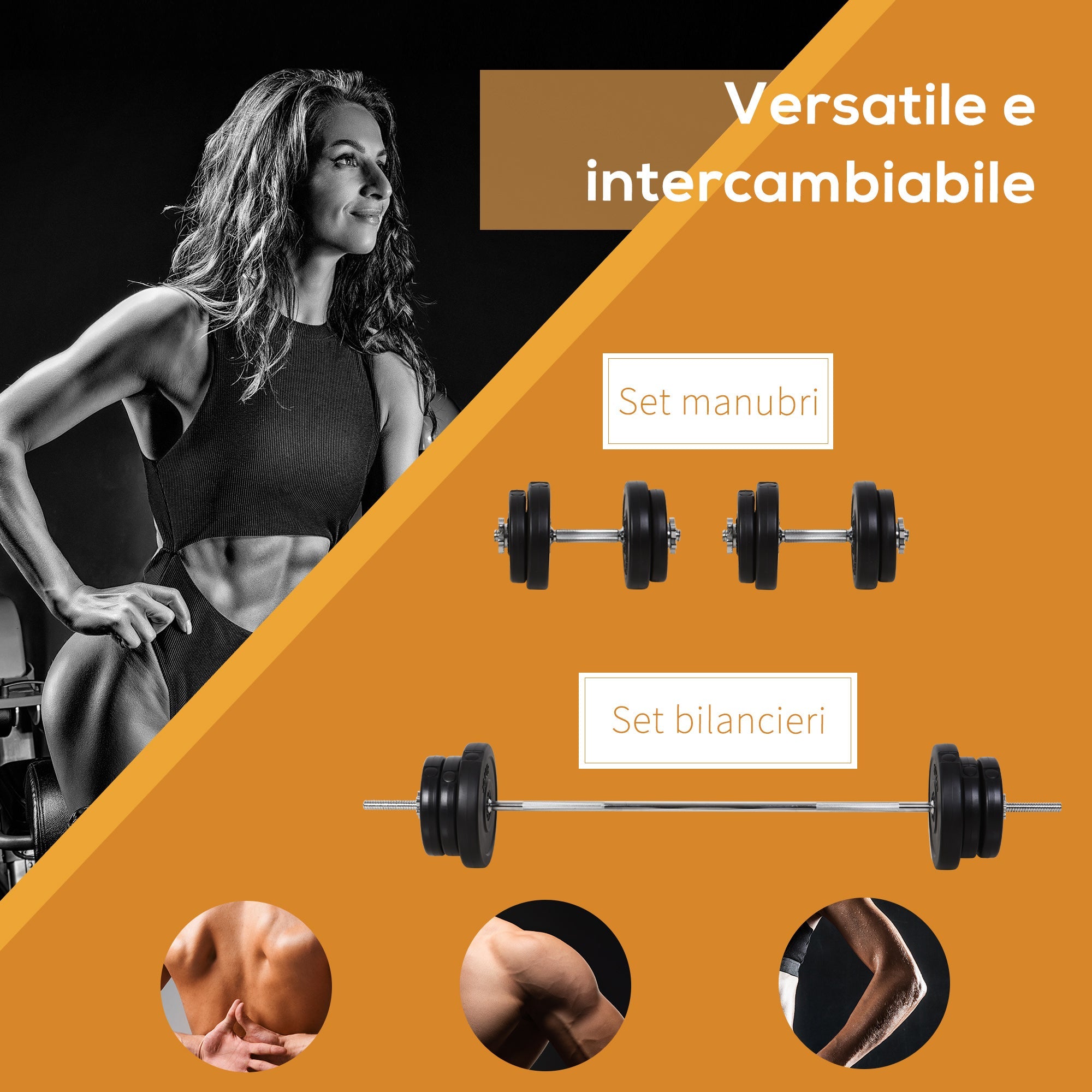Easycomfort Set Bilanciere e Dischi 65kg with 2 Manubri Pesi, Bilanciere Palestra Manubri with 14 Dischi in Acciaio e Plastica