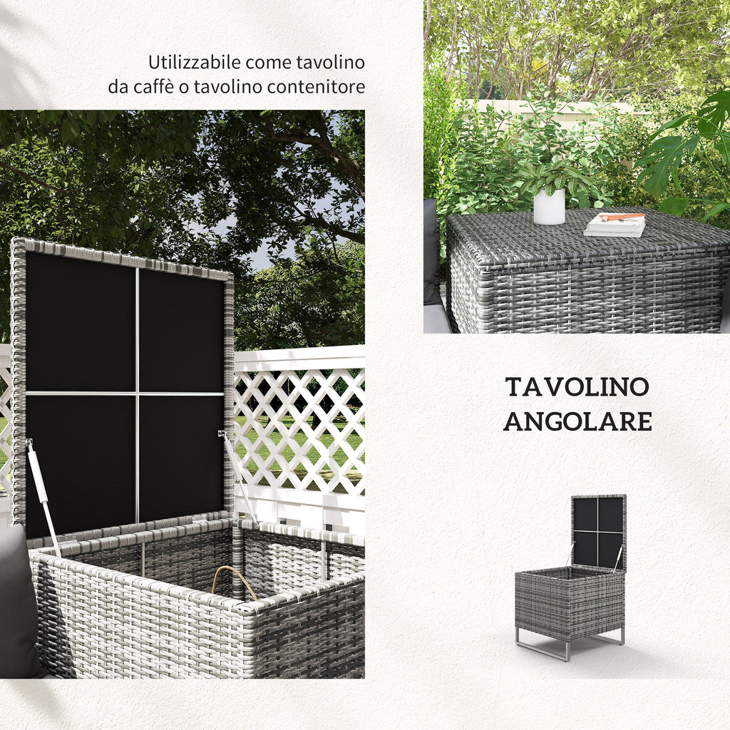 EasyComfort Tuinset 4-delig – 2 tweezitsbanken, salontafel en bijzettafel