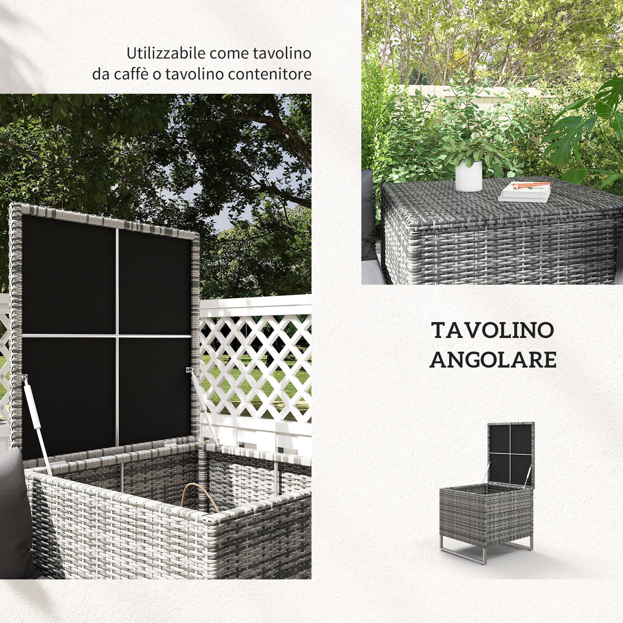 EasyComfort Tuinset 4-delig – 2 tweezitsbanken, salontafel en bijzettafel