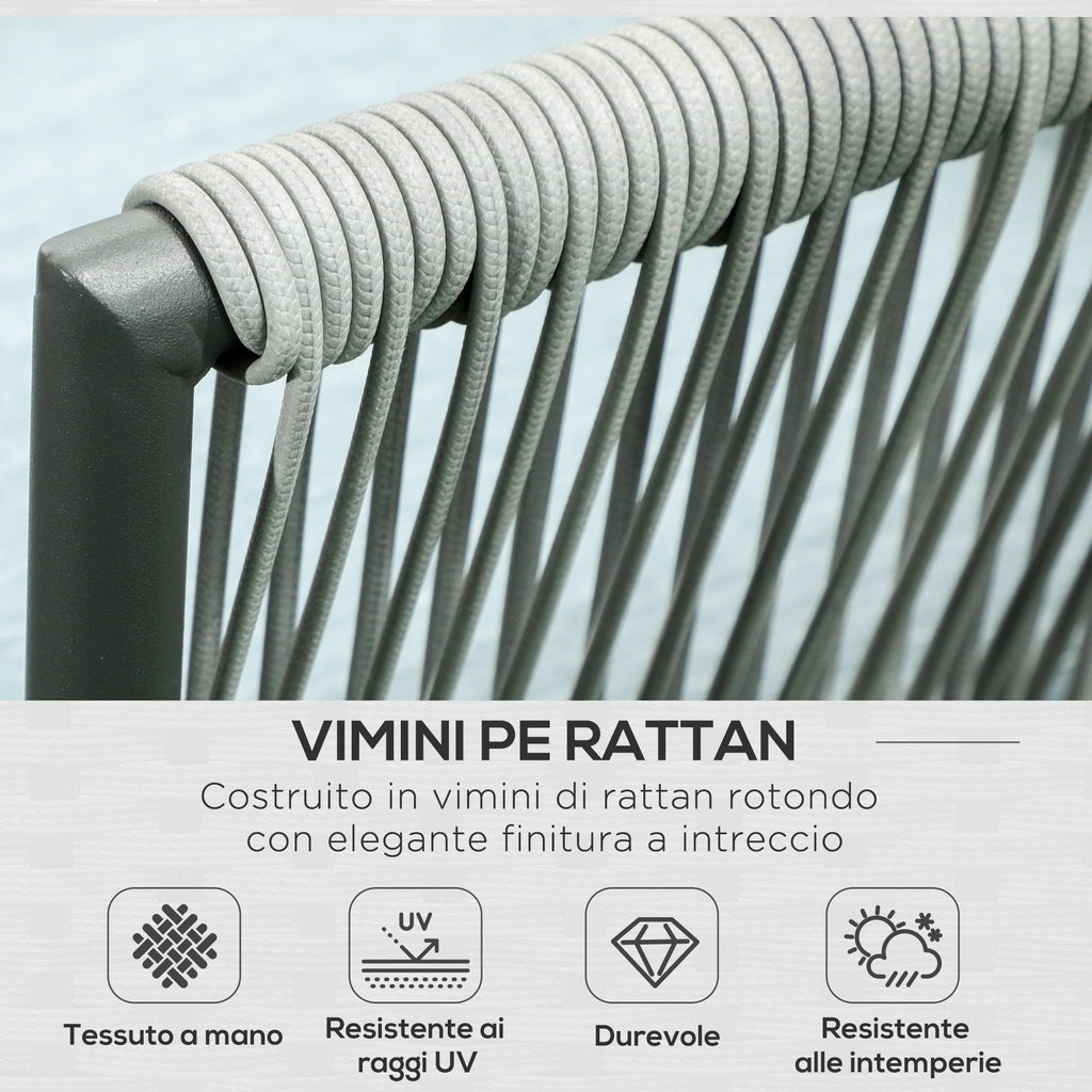 EasyComfort Tuinset 4-delig rattan – 2 hoekbanken, fauteuil en koffietafel