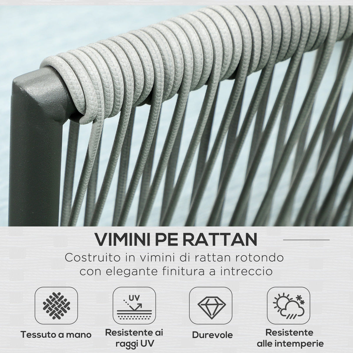 EasyComfort Tuinset 4-delig rattan – 2 hoekbanken, fauteuil en koffietafel