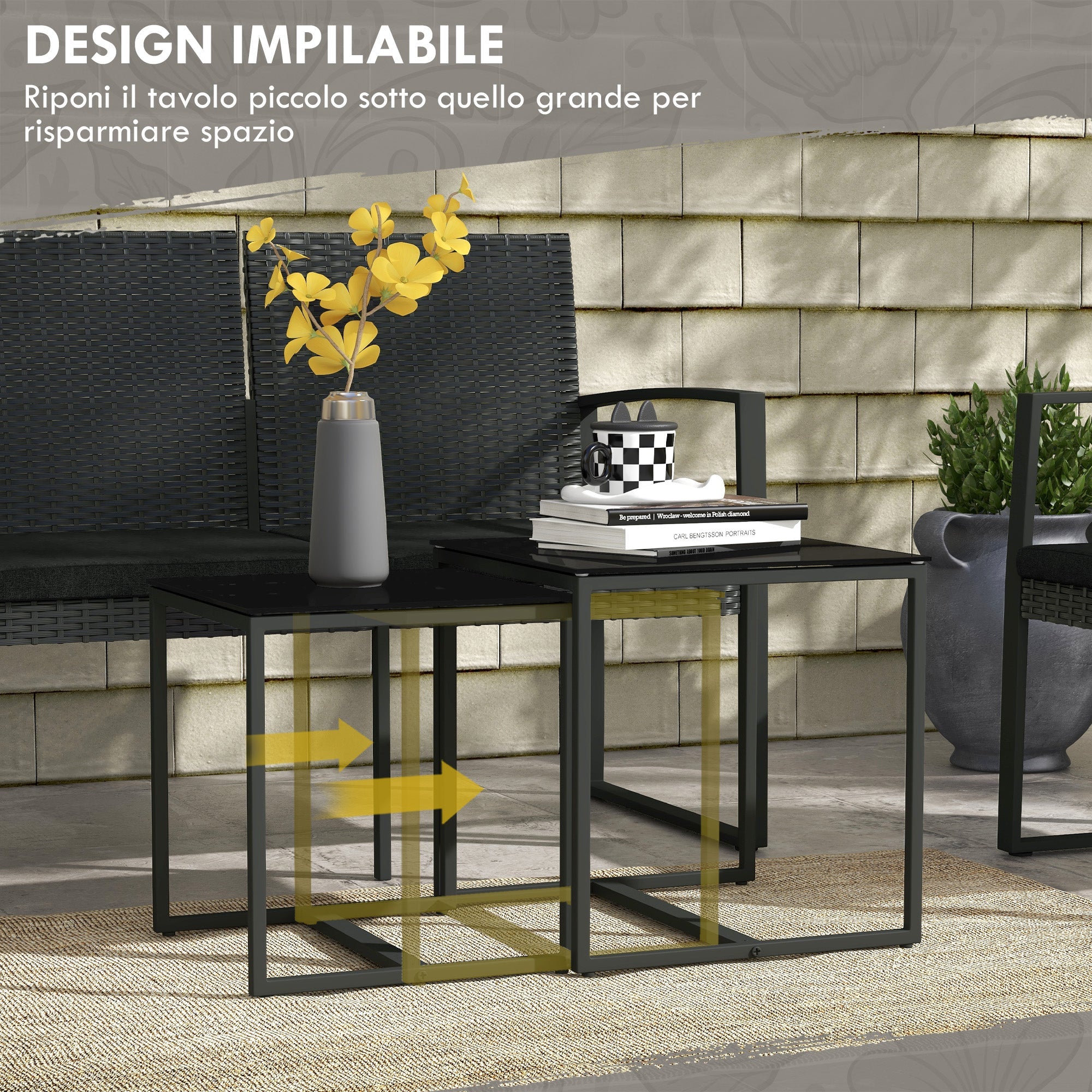 EasyComfort Tuinset 5-delig zwart (2 stoelen, 2-zits bank)