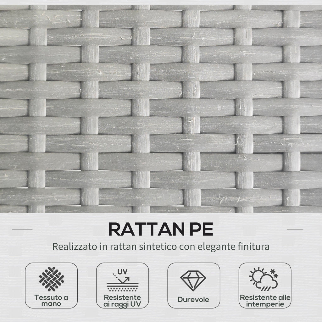 EasyComfort Rattan tuinset 2-zits met chaise longue en bijzettafel