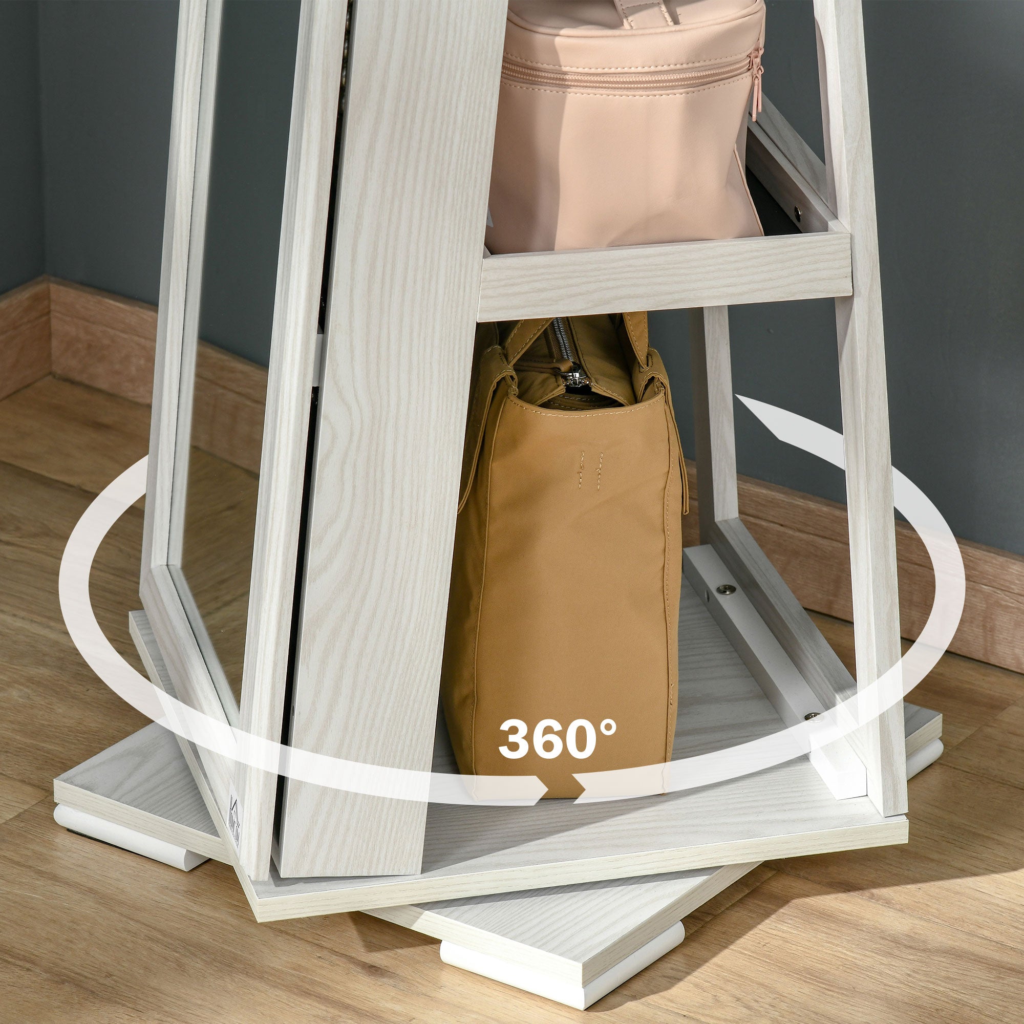 EasyComfort draaibare sieradenkast met spiegel 38x38x160 cm
