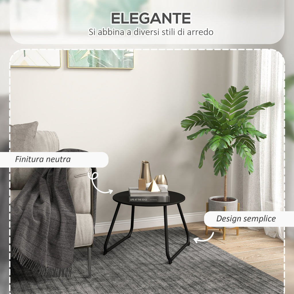 EasyComfort Tavolino buitentafeltje Ø48 x 37A cm metaal, verstelbare pootjes