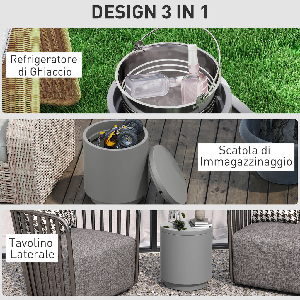 EasyComfort Tavolino Multiuso multifunctionele tuintafel met ijsemmer 10 L