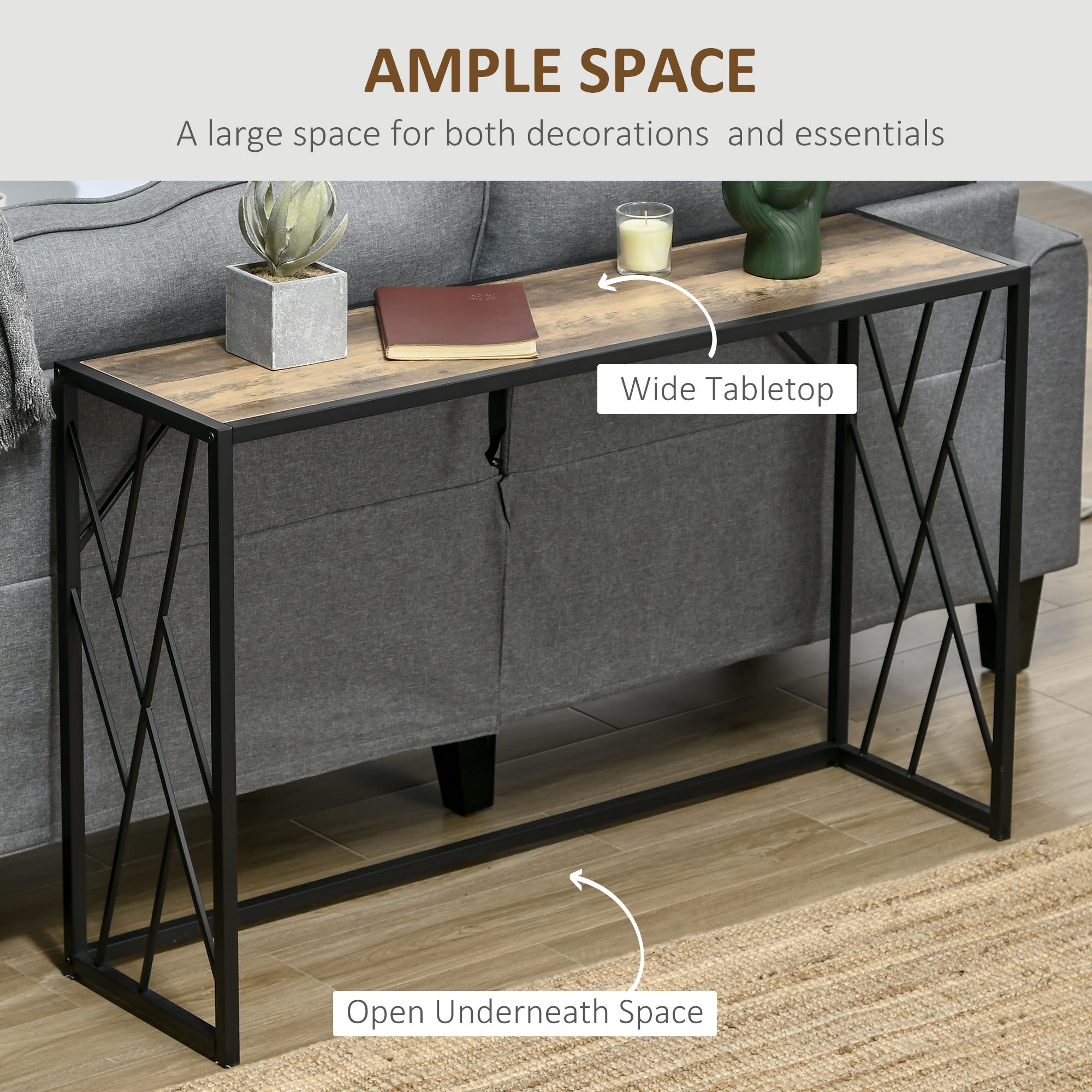 EasyComfort Consolletafel industrieel 120x35x75 cm