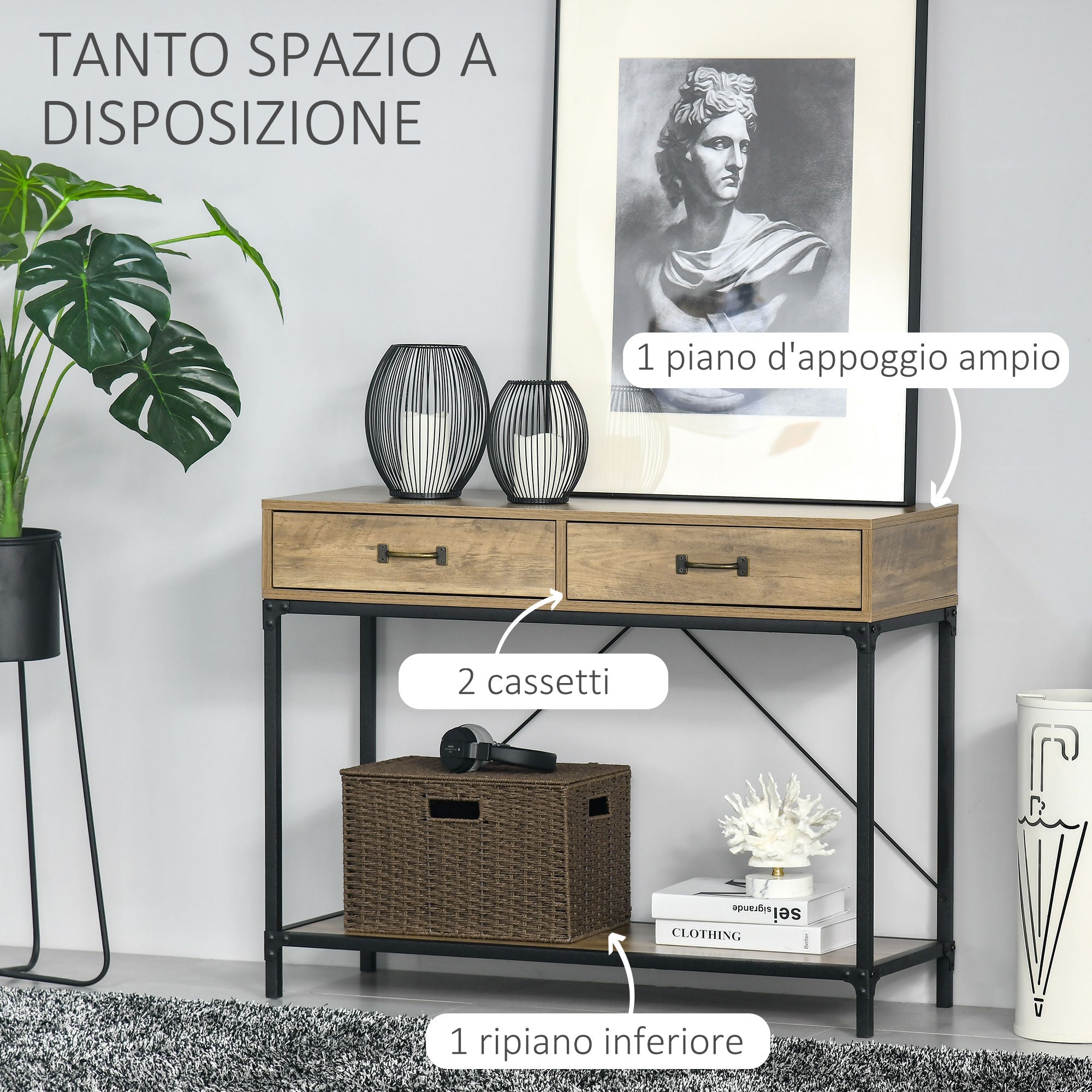 EasyComfort Tavolo Consolle Vintage consoletafel 100x35x76.5 cm