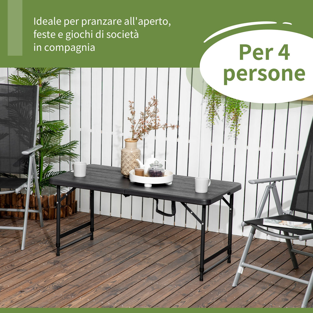 EasyComfort inklapbare tuintafel 4-persoons 118x60 cm – 2 hoogtes