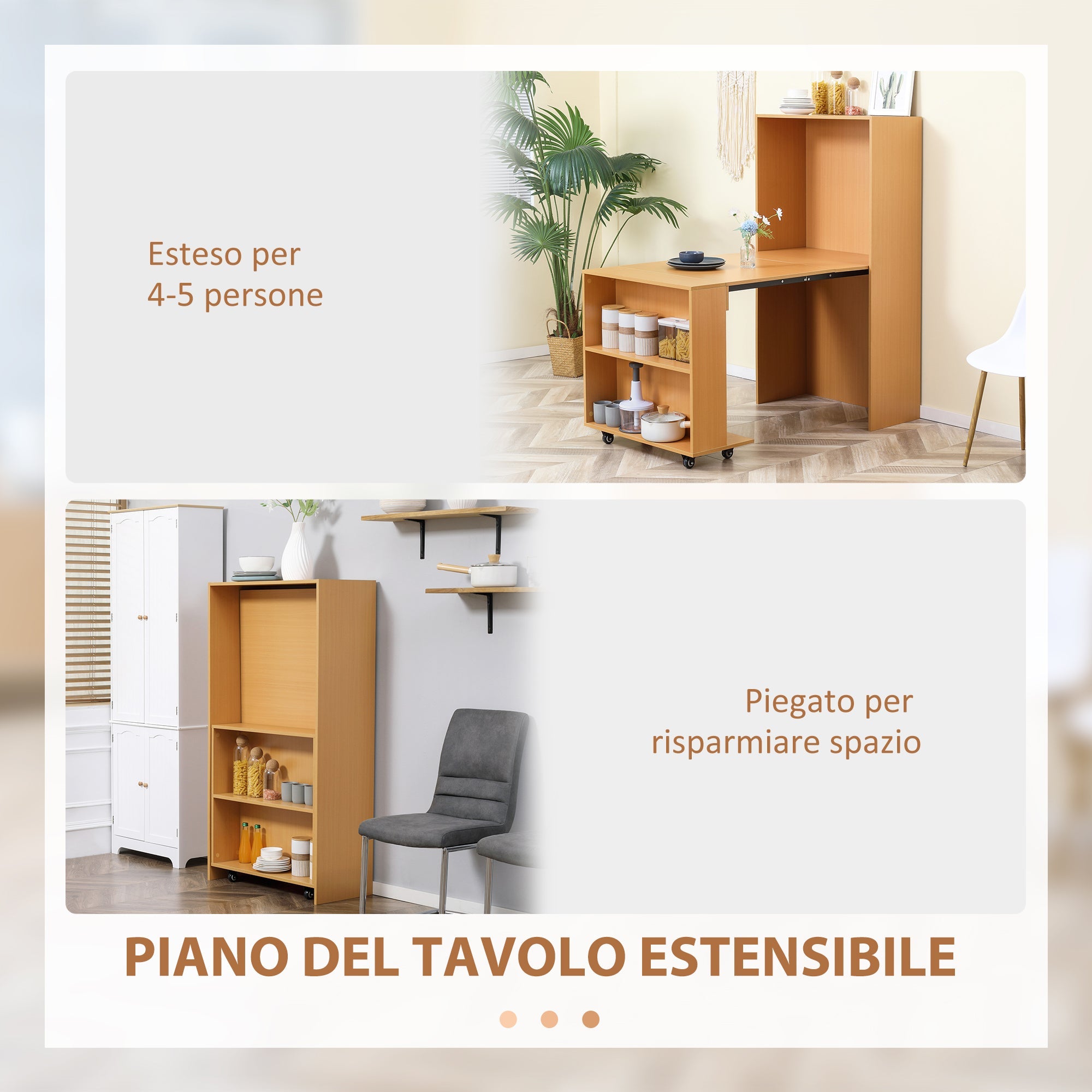 EasyComfort Tavolo Pieghevole - Vouwtafel voor 3 personen, 75x144x144,5 cm