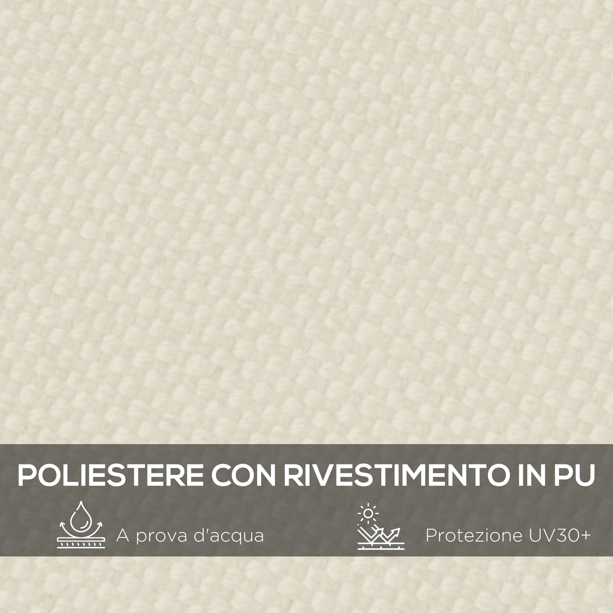 EasyComfort Telo Copertura per Gazebo Pergola 3x3 m in Poliestere with 16 Fori di Drenaggio, 297x297 cm, Beige