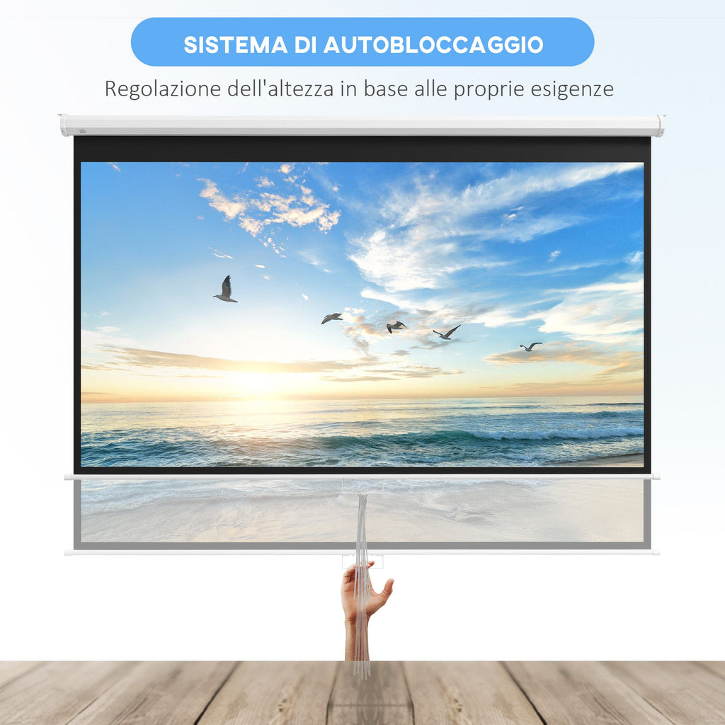 EasyComfort 100\" projectiescherm 16:9, wand- en plafondmontage, wit