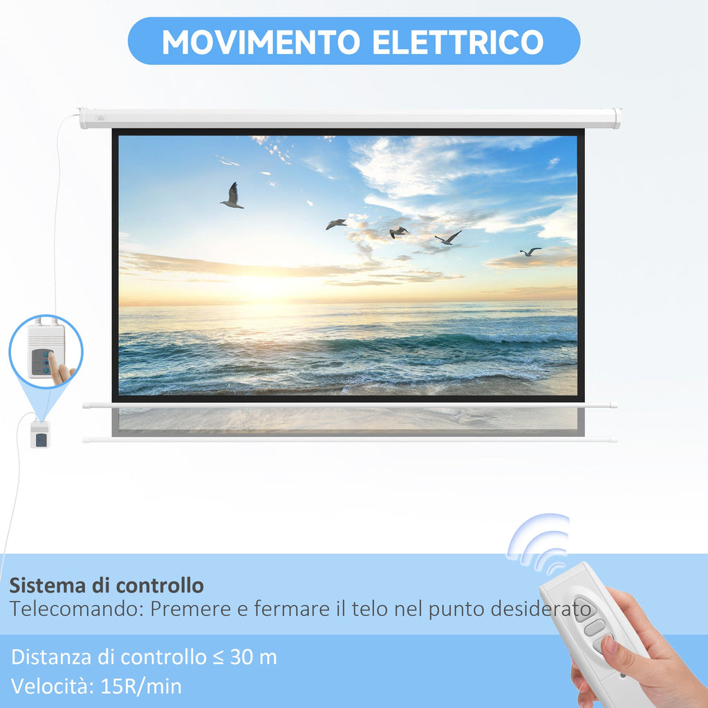EasyComfort 84" elektrisch projectiescherm 16:9 met afstandsbediening
