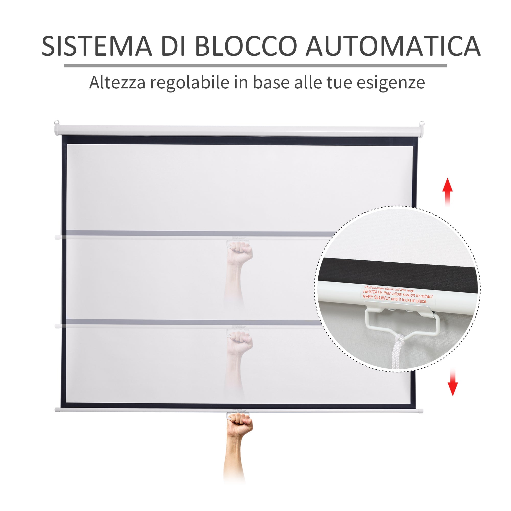 EasyComfort 100" projectiescherm 16:9/4:3 verstelbaar