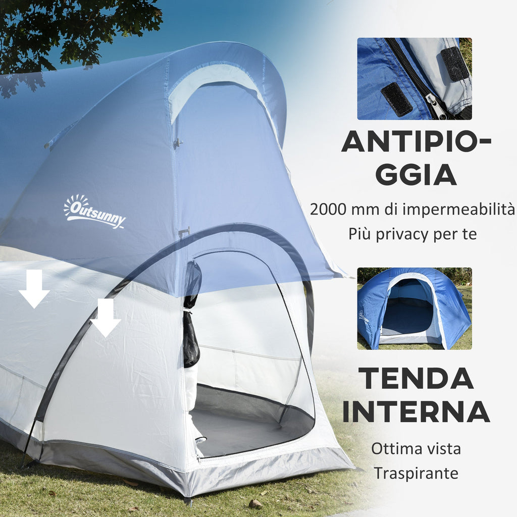 Easycomfort Tenda da Campeggio in Poliestere e Tessuto Oxford con Gancio Interno e Finestre a Rete, 265x140x95 cm
