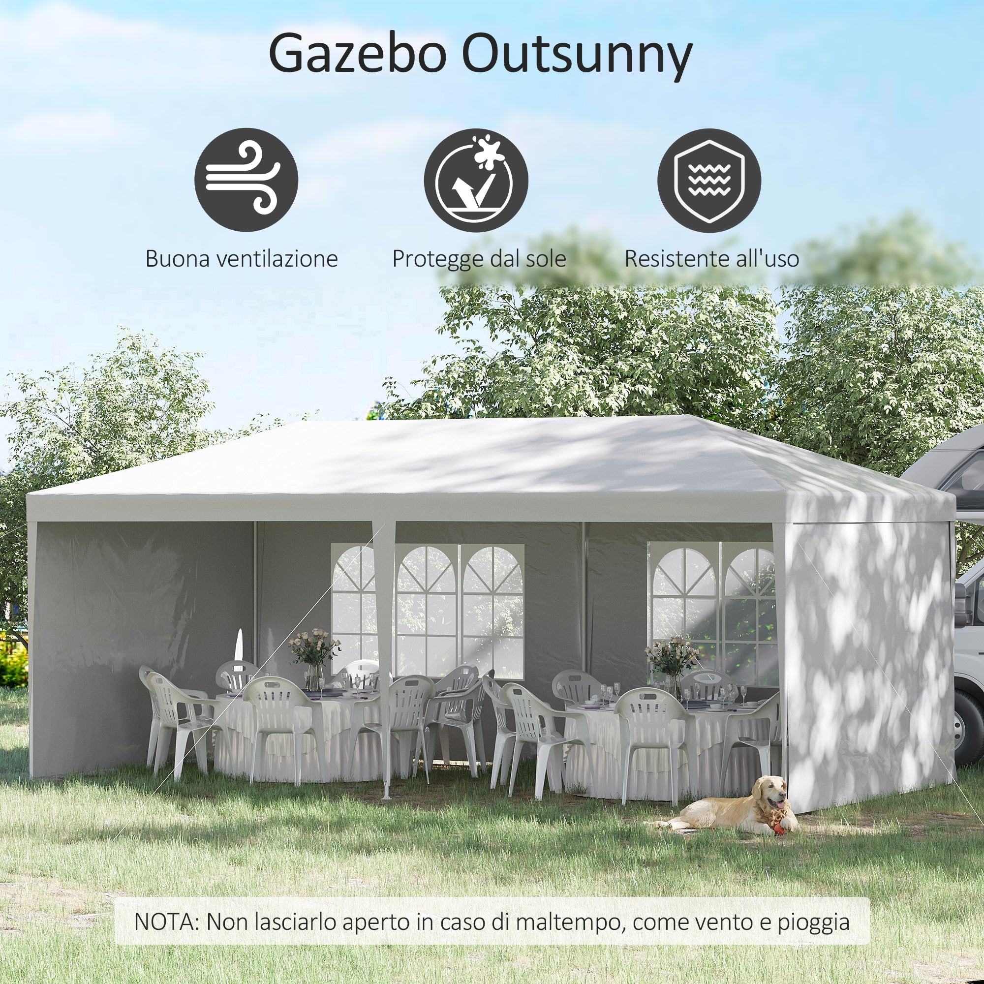 EasyComfort Gazebo inklapbaar 5.85L x 2.95A m