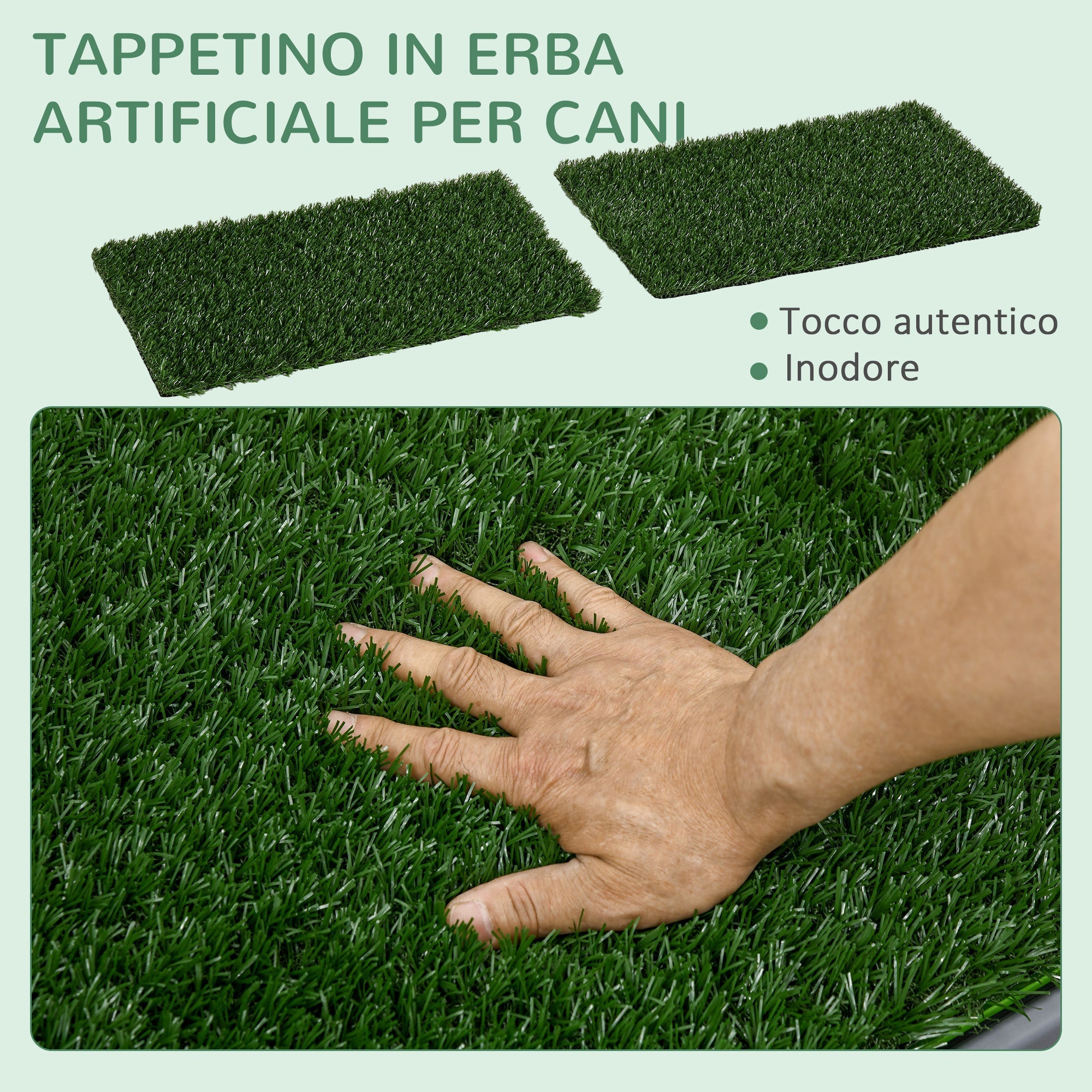 EasyComfort Toilette per Cani with Prato Finto, Erba di Ricambio e Vassoio Inferiore, 67x41cm