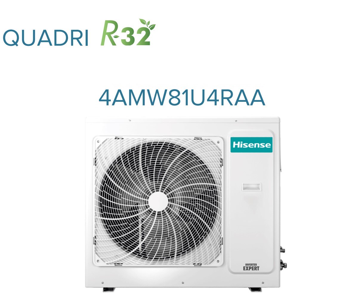 Hisense 4AMW81U4RAA cassette airconditioner quad-split 9000+9000+9000+12000 BTU