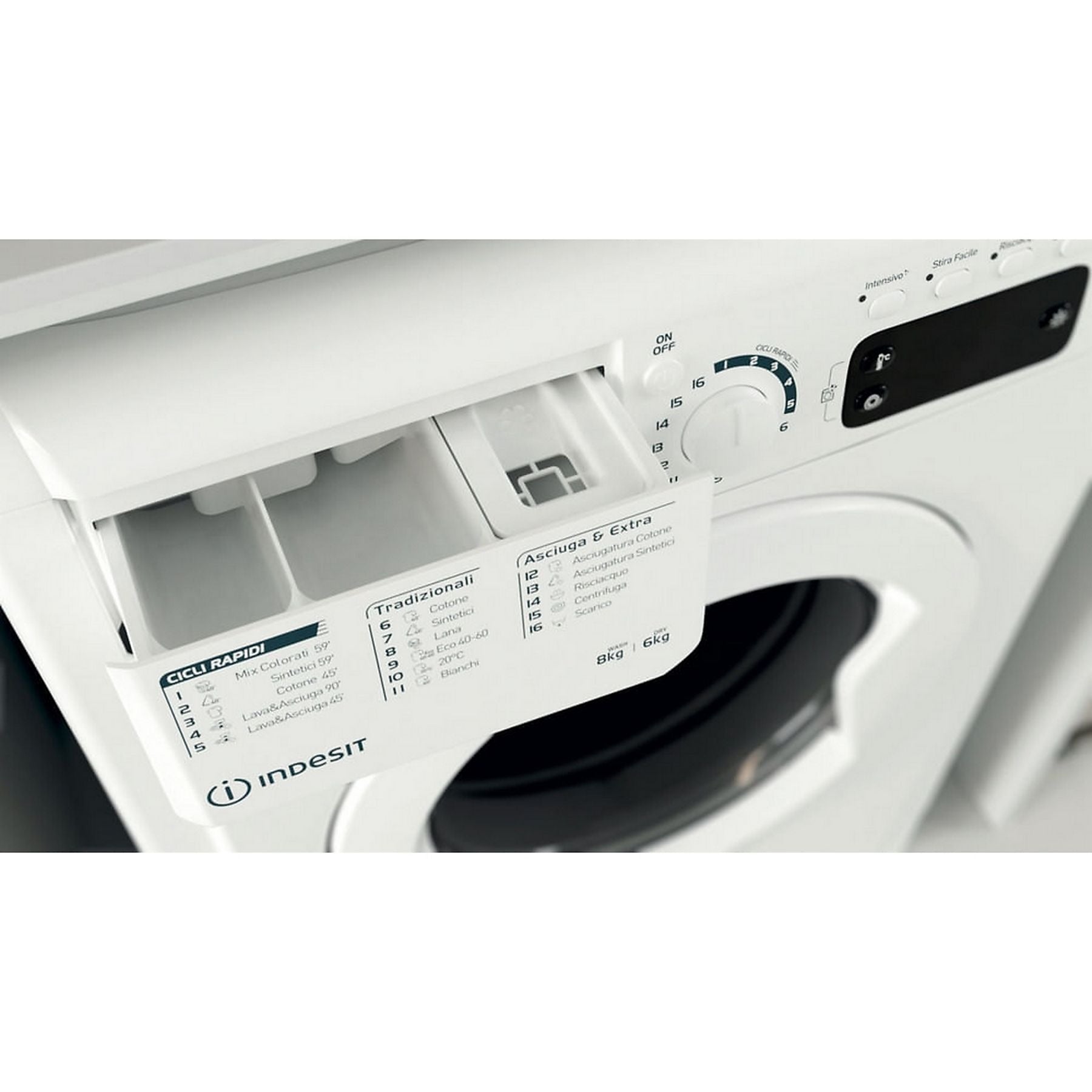 Lavasciuga Indesit EWDE861483WITN 8 Kg (Lavaggio) 6 Kg (Asciugatura) 1400 Giri (A89xL64,5xP59) white