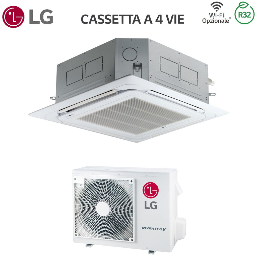 LG Cassette Air Conditioner 4-Way Inverter 18000 Btu CT18F R-32 Wi-Fi Optional with Wired Control and Panel Included - New