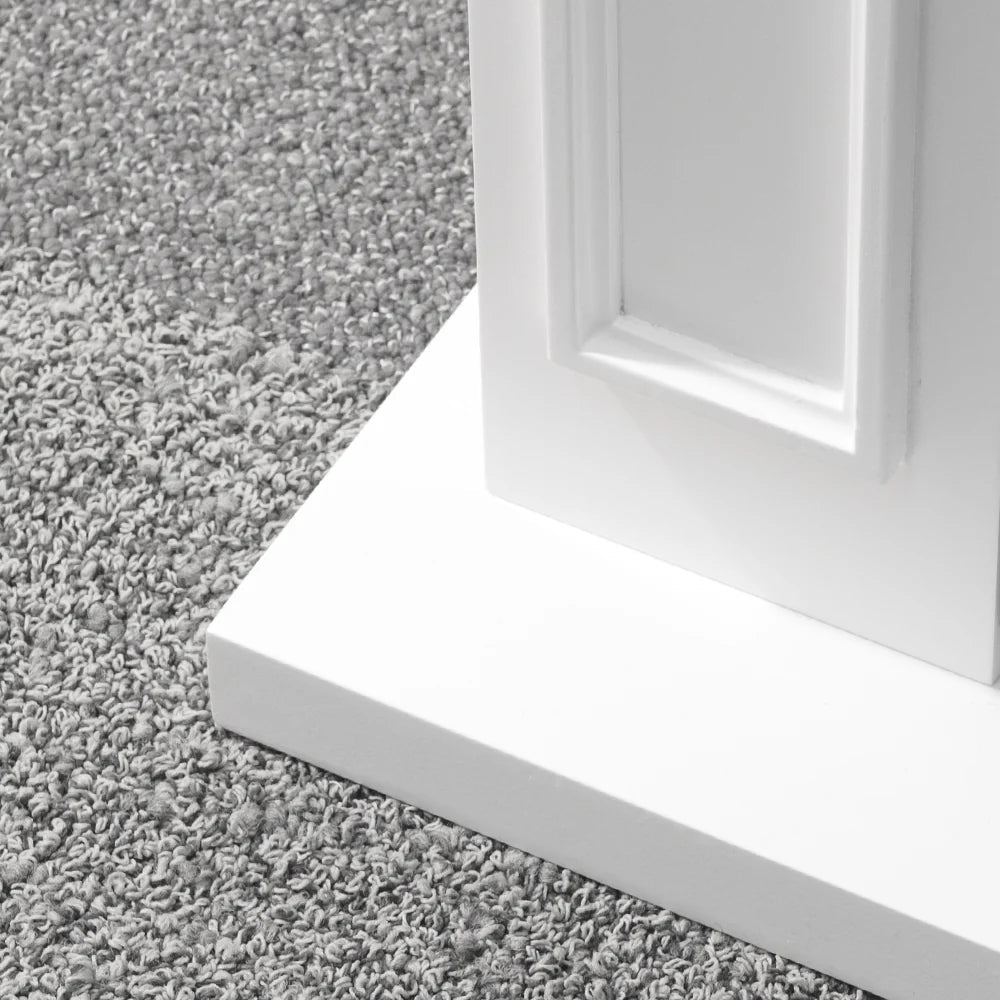 Cornice per camino rivestimento in legno L89,5xH90,5xP28 Jefferson Bianco