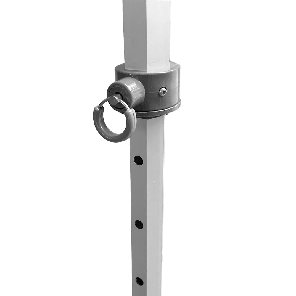 Gazebo Richiudibile Professionale Market-Pro 3x3 Struttura In Alluminio Esagonale Impermeabile Bianco