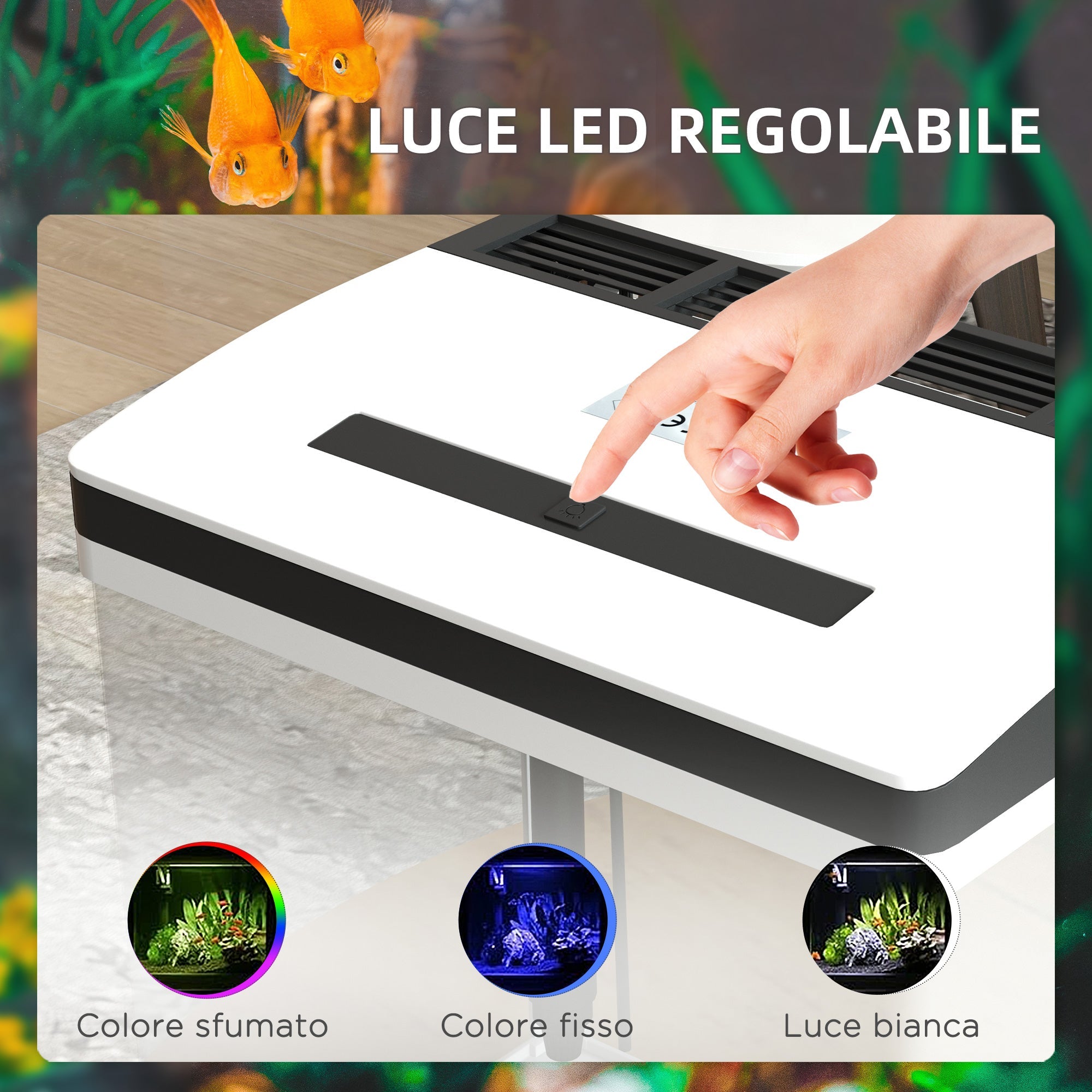EasyComfort Acquario da 13L a Illuminazione LED con Fori di Ventilazione, in Vetro HD e ABS, 29x20x30.5 cm