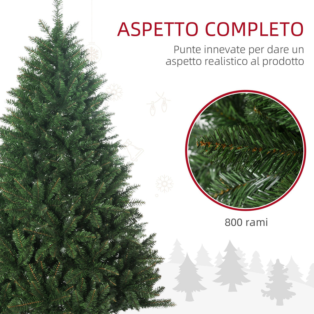 EasyComfort kunstkerstboom 180 cm – 800 takken, metalen voet, groen