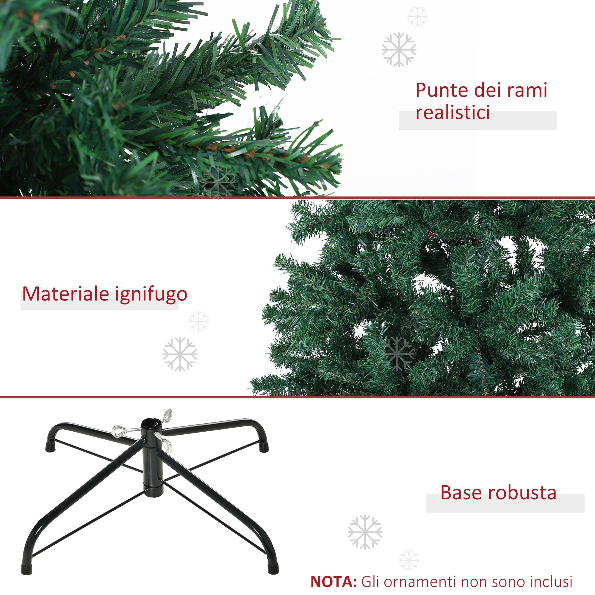 EasyComfort kunstkerstboom 180 cm met 1000 takpunten en stalen voet