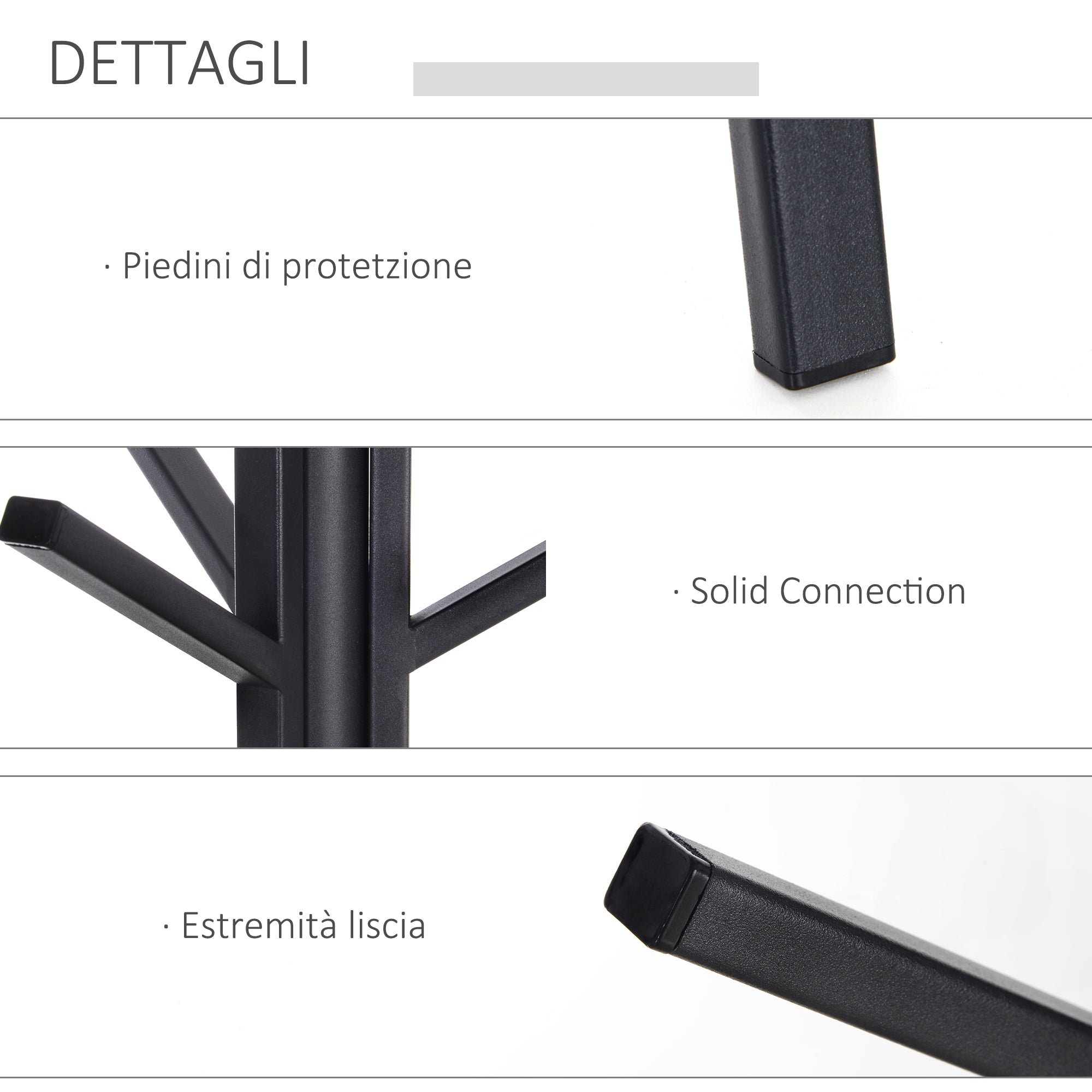 EasyComfort Staande kapstok 45x45x180 cm, zwart