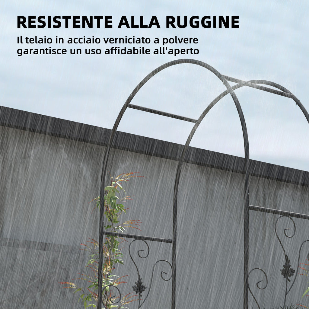 EasyComfort Arco da Giardino with Cancello Tuinboog 2.2x1 m zwart