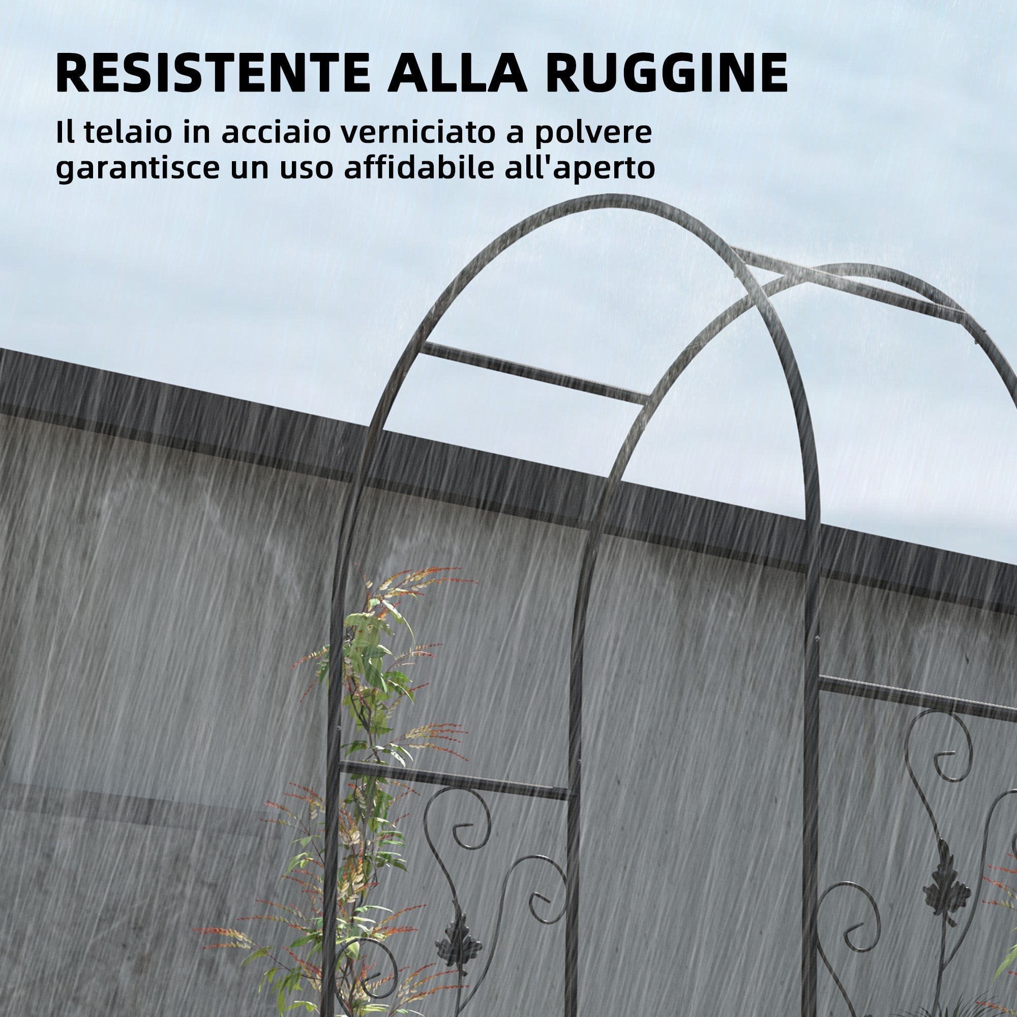 EasyComfort Arco da Giardino with Cancello Tuinboog 2.2x1 m zwart