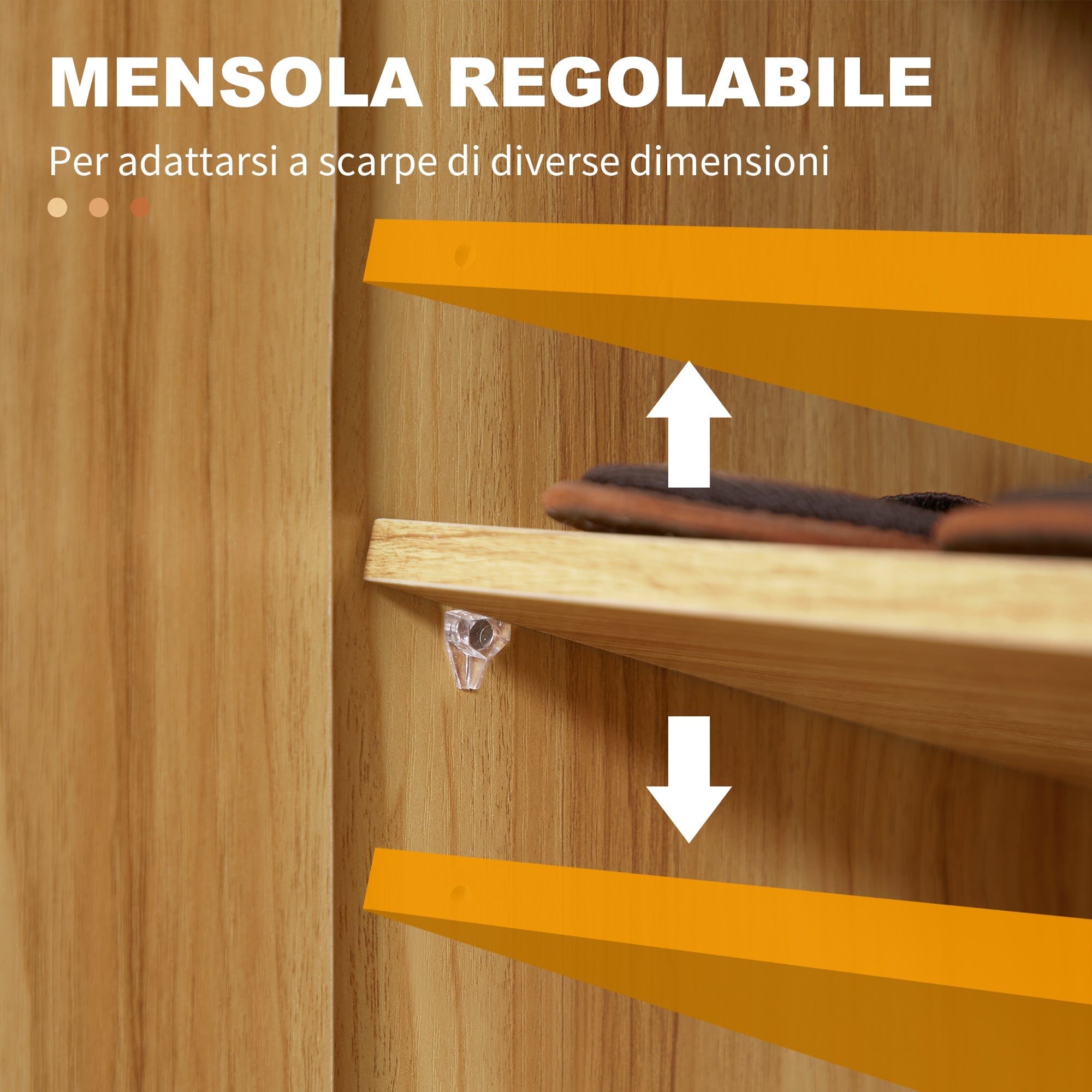 Easycomfort Armadio Scarpiera Salvaspazio e Moderno in Legno per 12 Paia with 4 Ripiani Aperti, 83x30x90 cm, Marrone Chiaro
