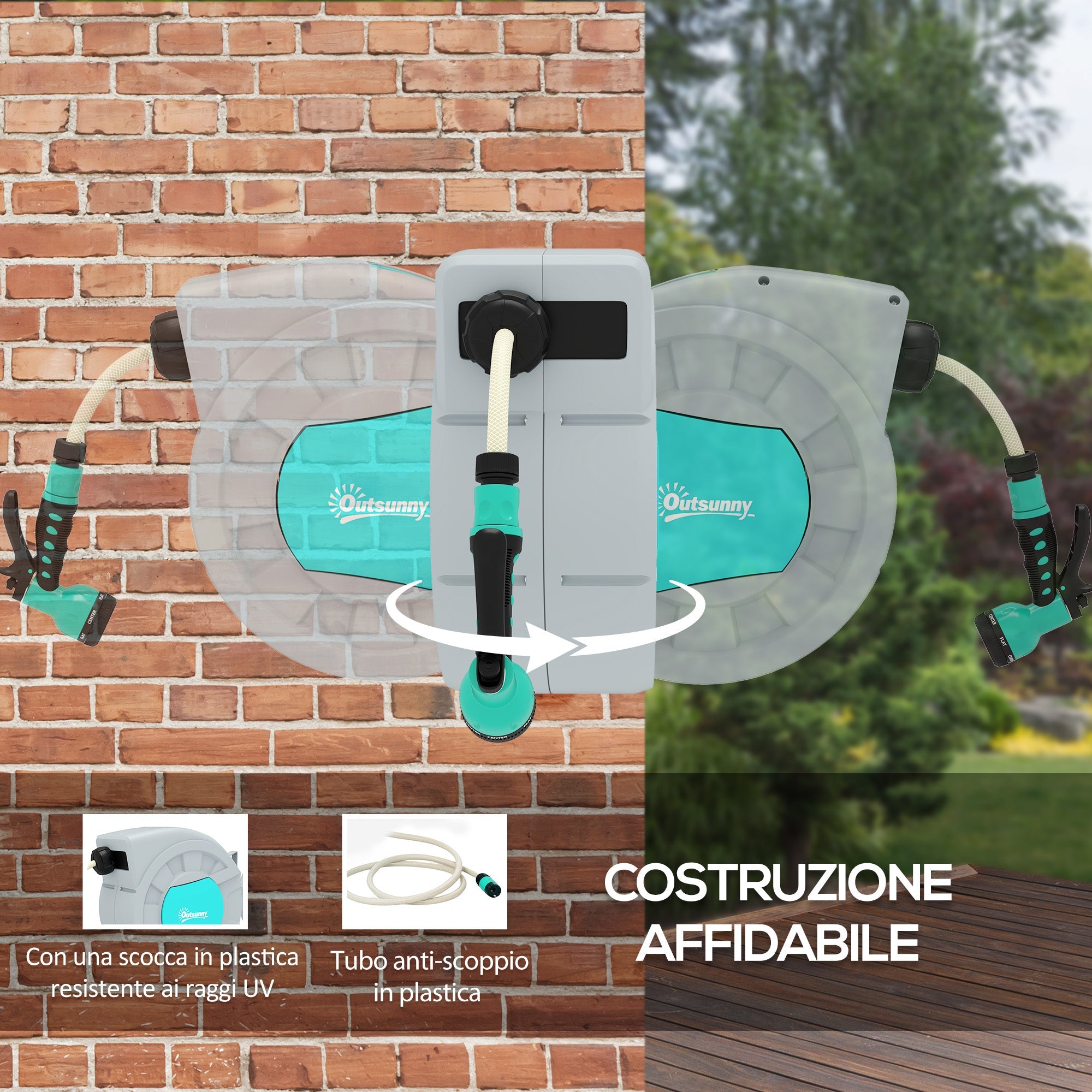 EasyComfort Avvolgitubo Automatico tuinslanghaspel 30+2 m, 7 sproeistanden