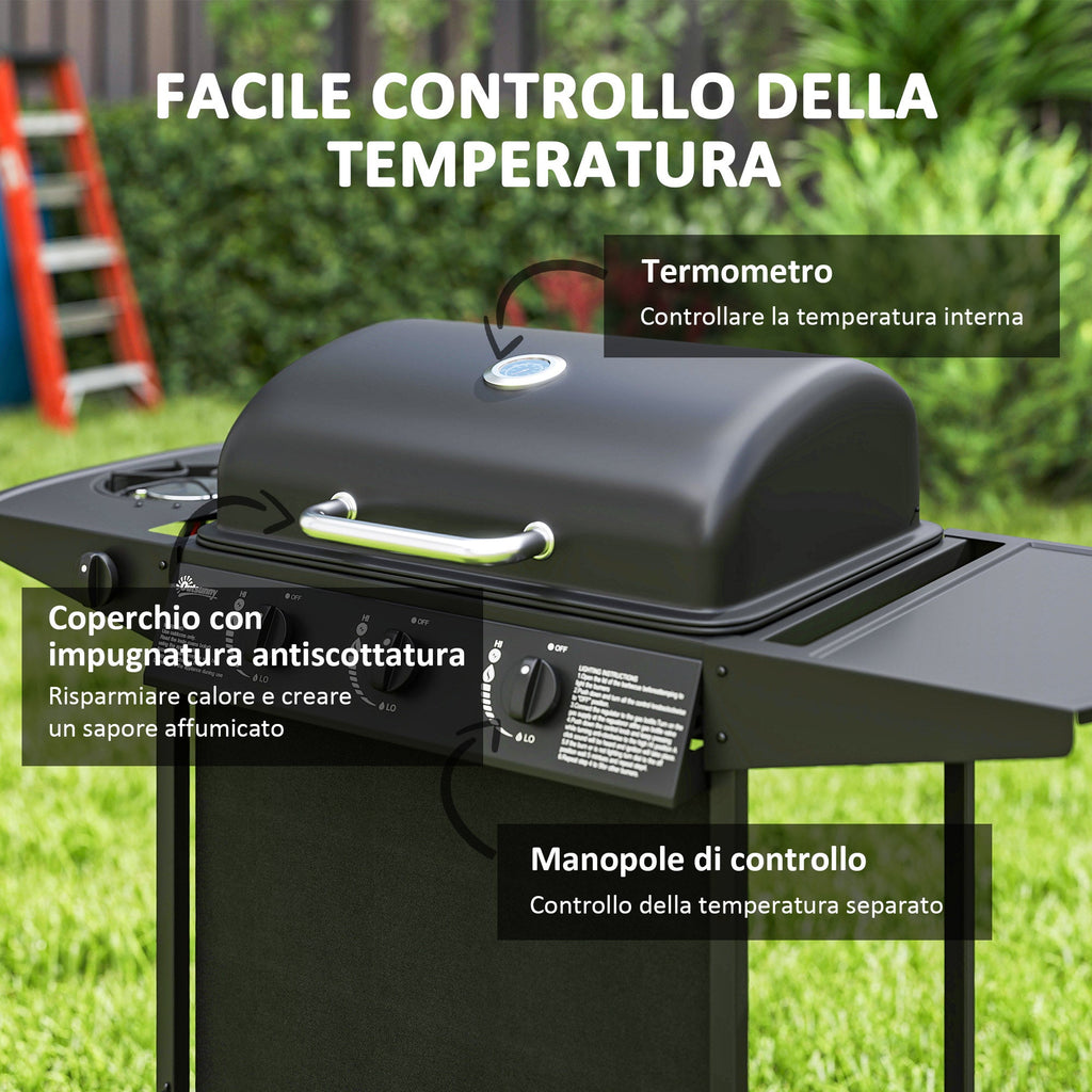 EasyComfort Gasbarbecue 4 branders, 1776 cm², zwart