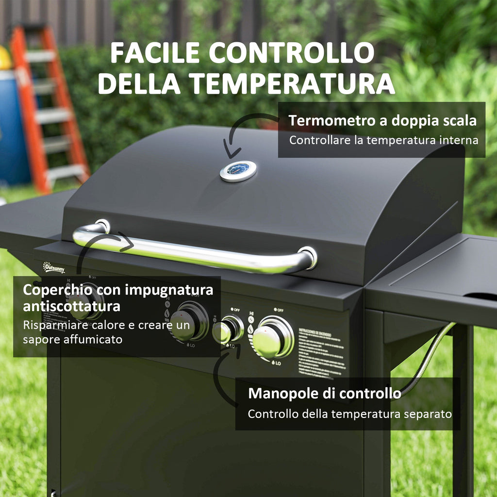EasyComfort gasbarbecue met 2320 cm² grillvlak, zijbrander, zwart