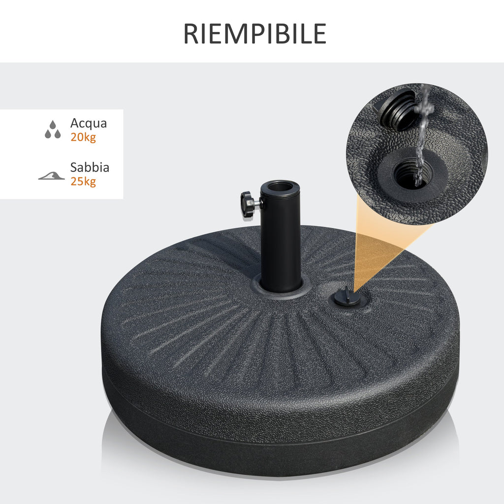 EasyComfort Base parasolvoet Φ3.8 en Φ4.8cm, HDPE zwart