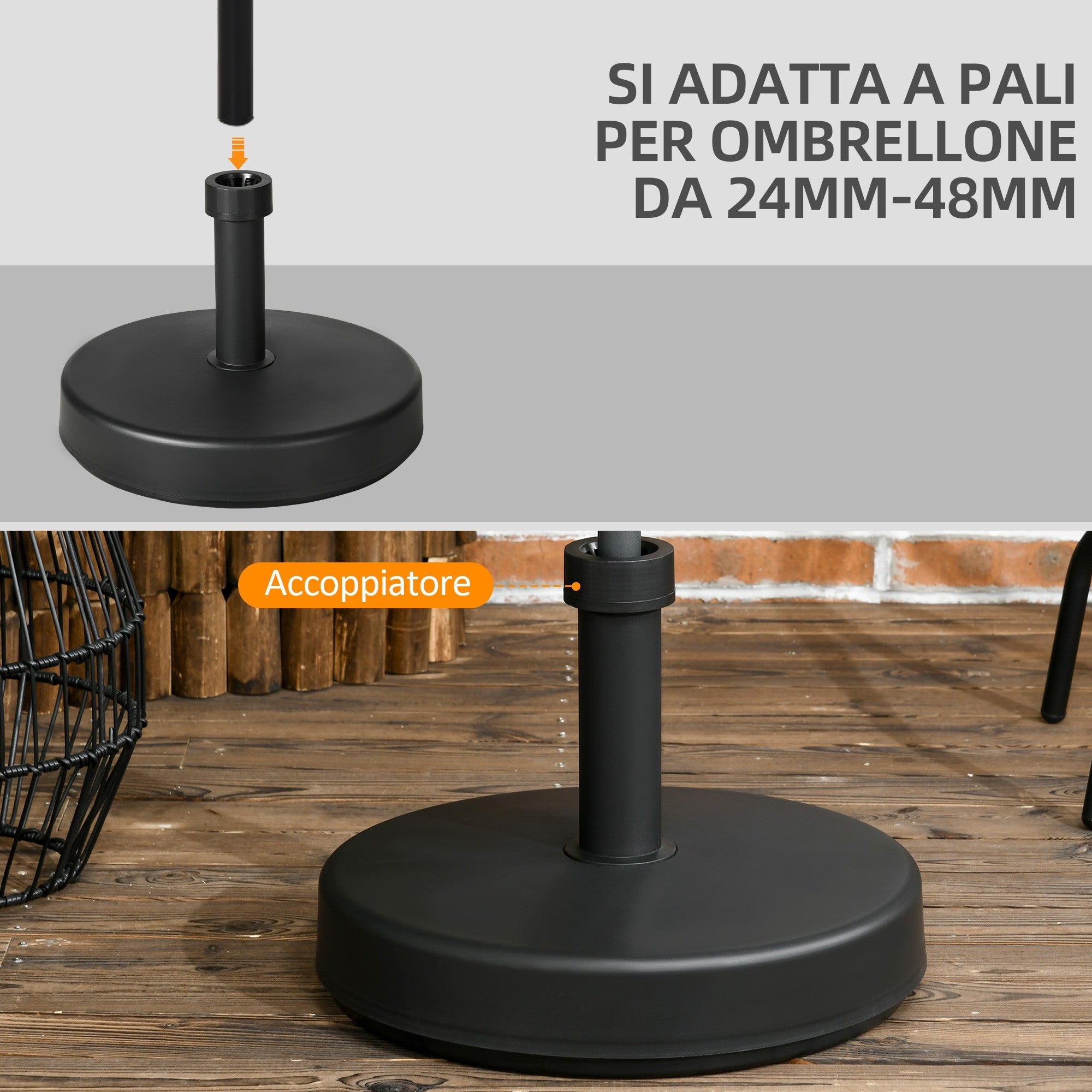 EasyComfort Base parasolvoet max. 18 kg Ø45x33 cm, zwart