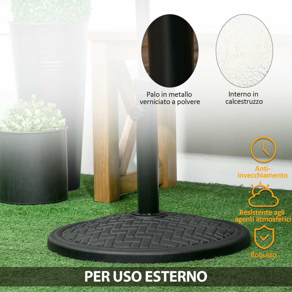 Parasolvoet 14 kg voor palen Ø32-38 mm Ø46 cm zwart