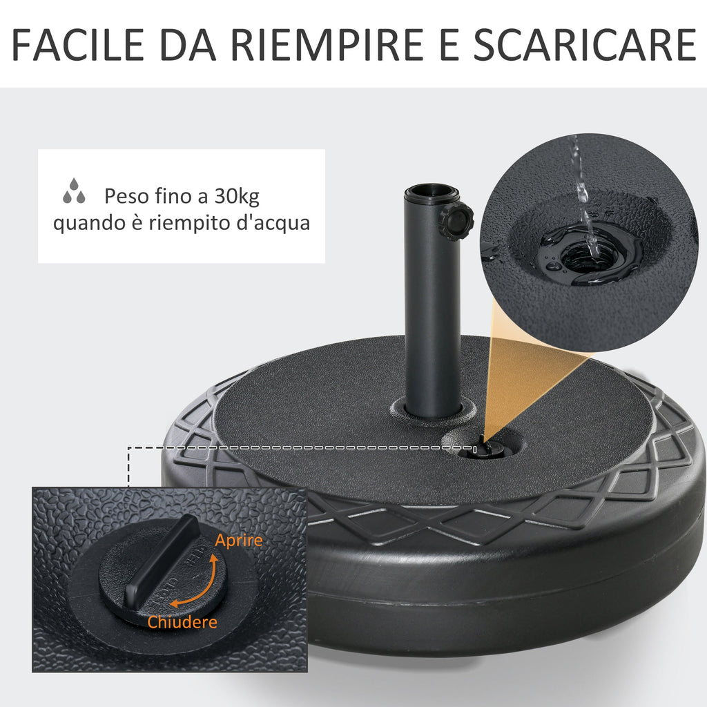 EasyComfort parasolvoet Ø55 cm voor palen Ø38/48 mm, 30 kg, zwart