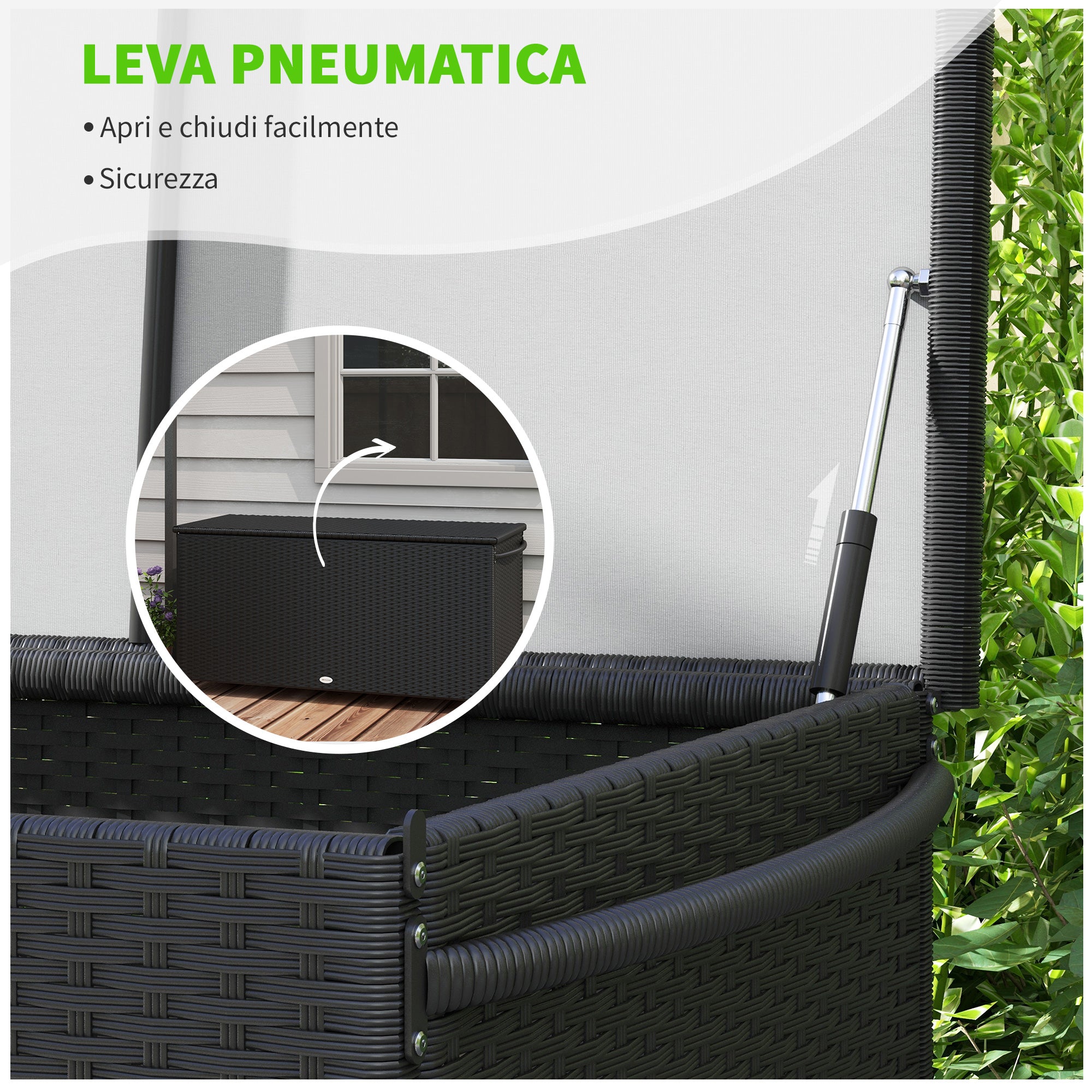 EasyComfort Opbergkist rattan PE 121x57x67 cm