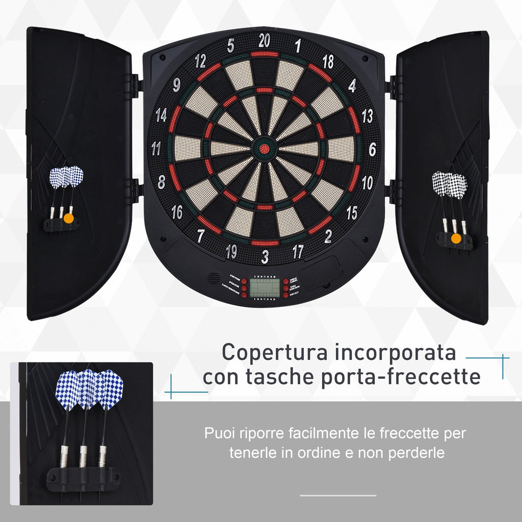 Easycomfort Bersaglio Freccette Elettronico per 8 Giocatori with 6 Freccette, Schermo LCD, 2 Porte e 26 Modalità di Gioco