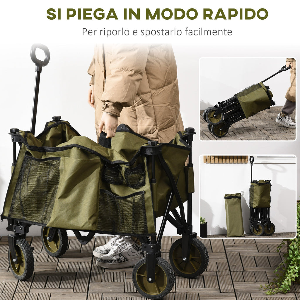 EasyComfort Carrello da Giardino 125L opvouwbare tuinwagen