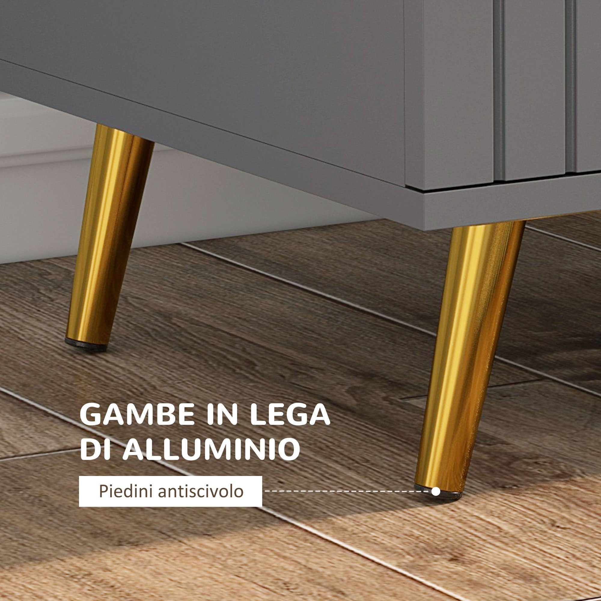 EasyComfort Ladekast 3 lades 60x40x71.5 cm goud/donkergrijs