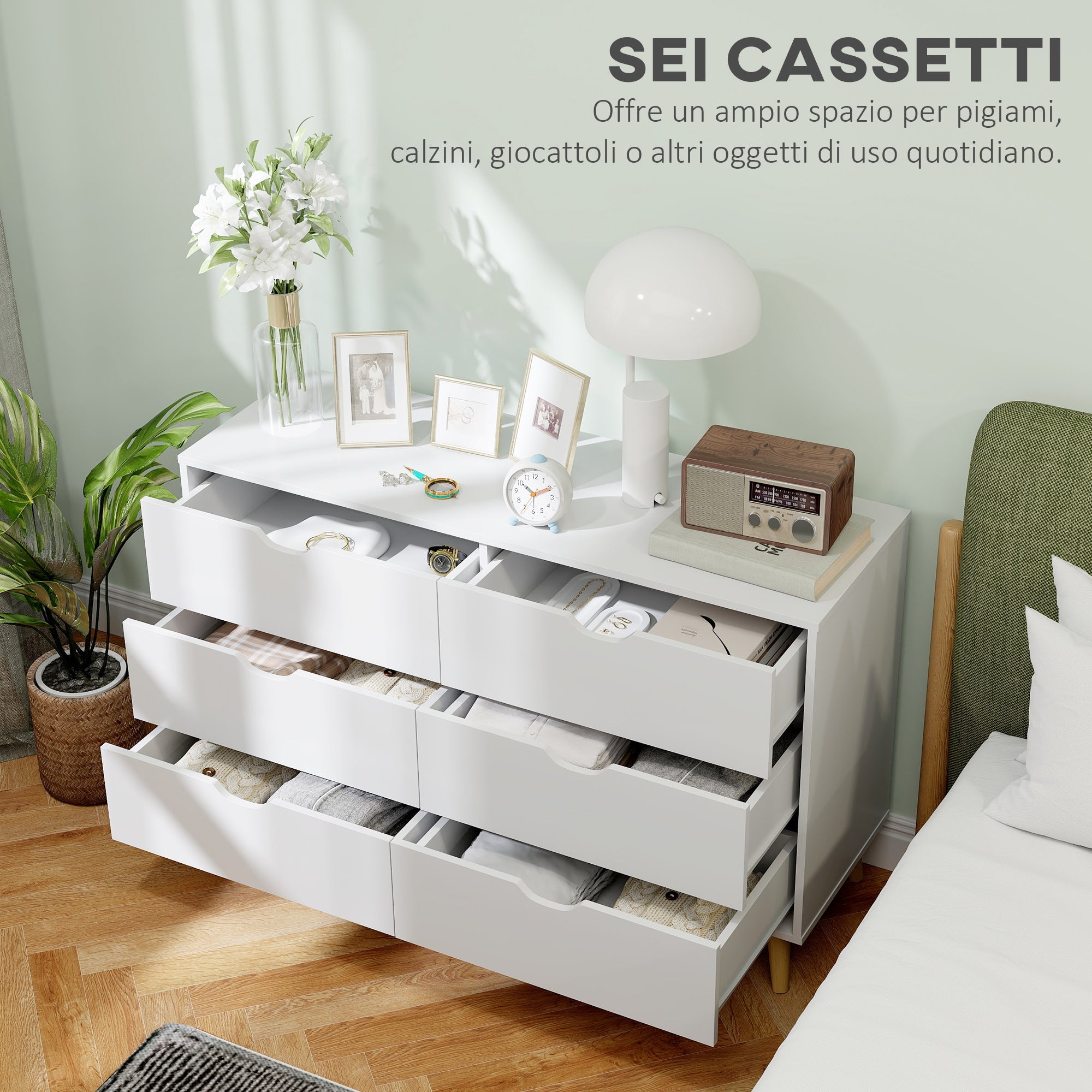 EasyComfort Cassettiera 6 lades ladekast 120x40x76 cm