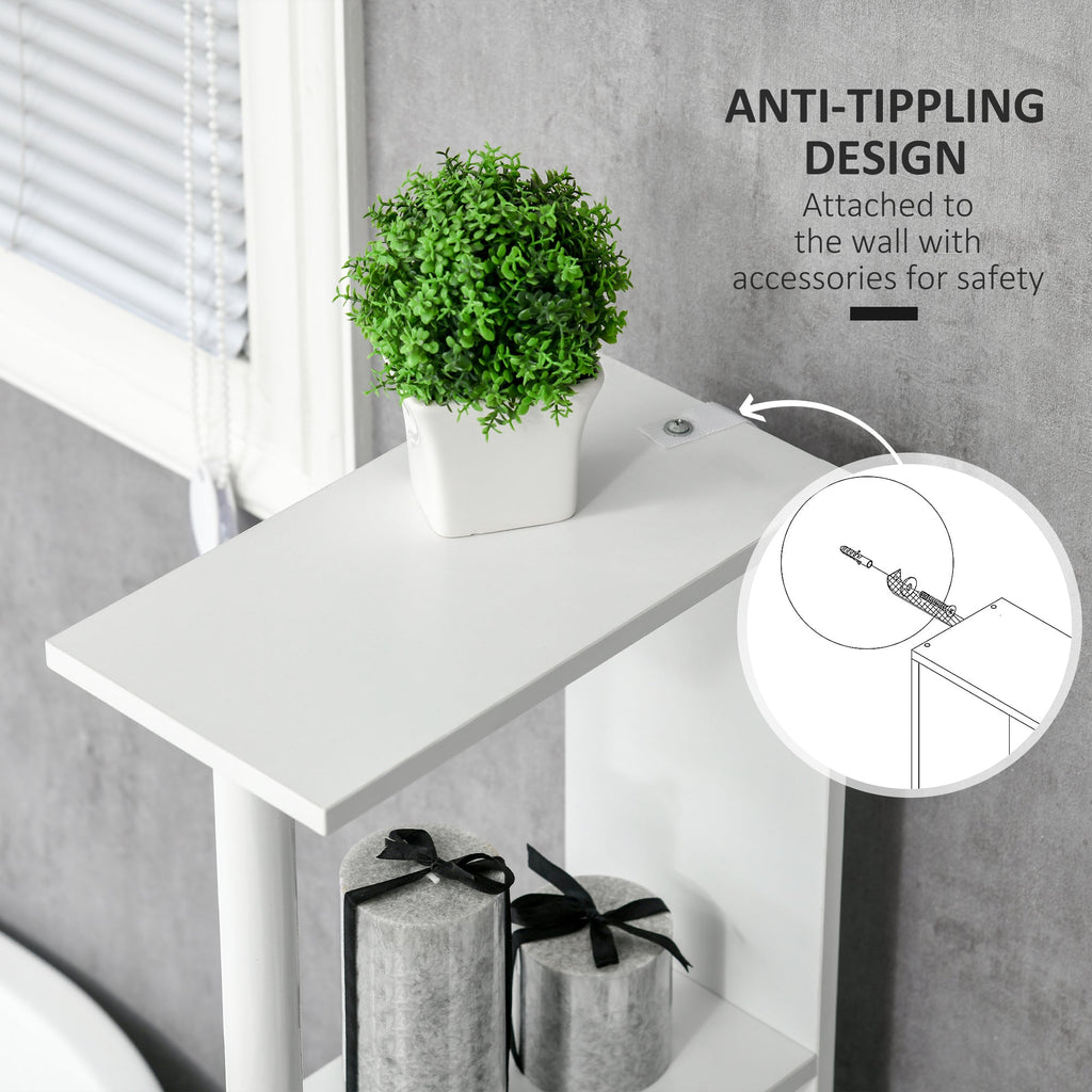 Easycomfort Colonna Bagno with 2 Ripiani e 2 Armadietti, Mobile Alto Salvaspazio 15.2x29.8x118 cm, white