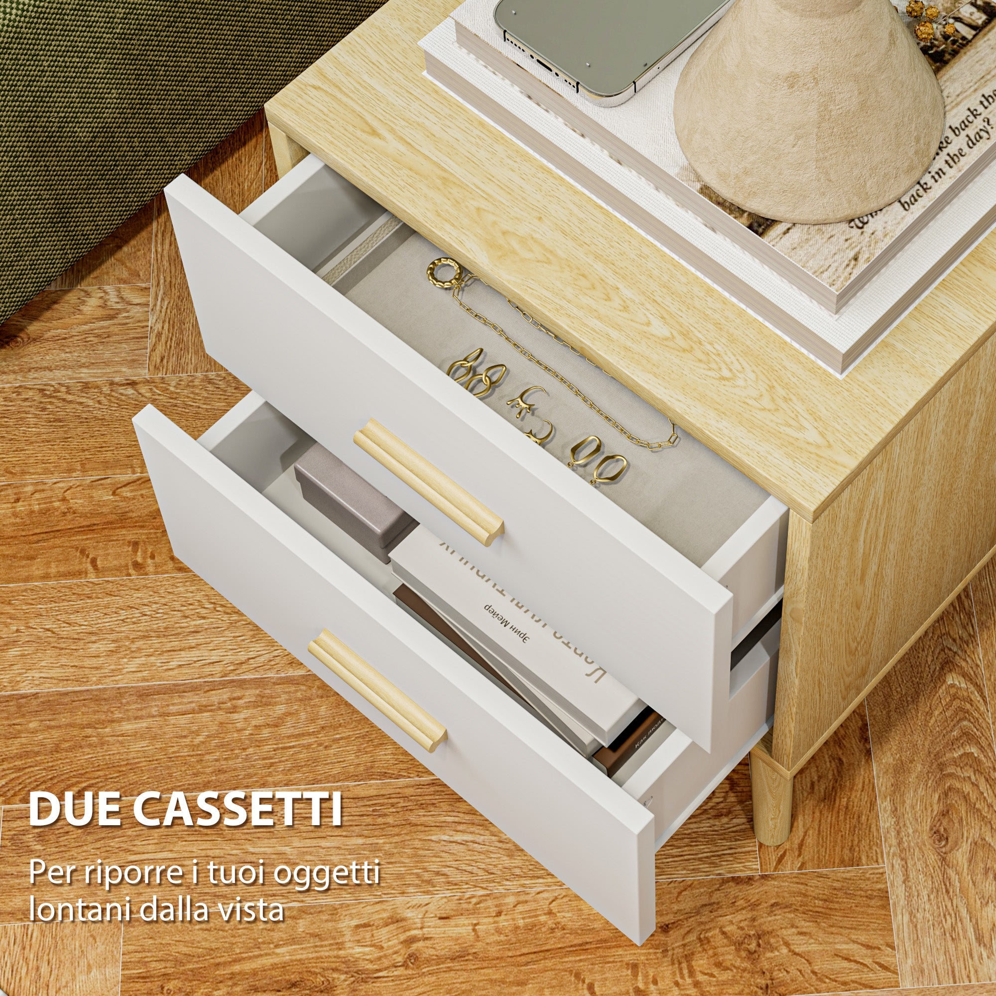 EasyComfort nachtkastje 2 laden 40x40x50 cm rovere