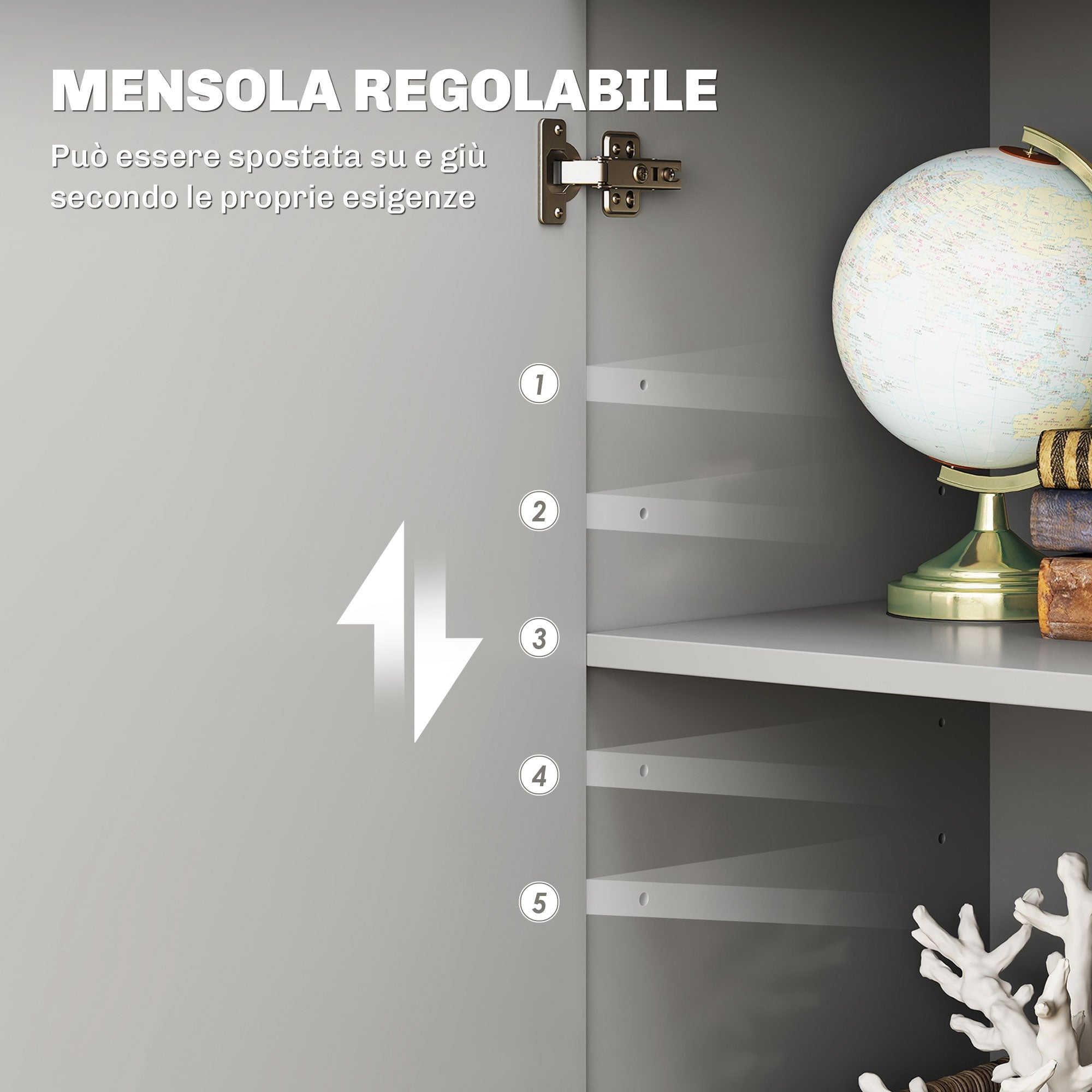 EasyComfort Credenza Moderna dressoir 2 lades, 3 kastjes, 106x35x76 cm