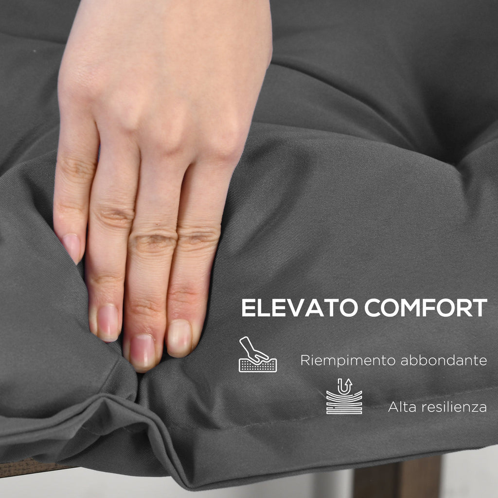 EasyComfort Cuscino per Panchina da Giardino bankkussen 100x40 cm donkergrijs