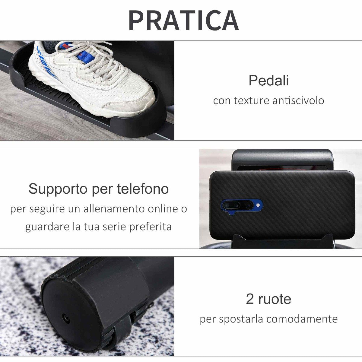 EasyComfort Cyclette elliptische trainer met 8 weerstandsniveaus